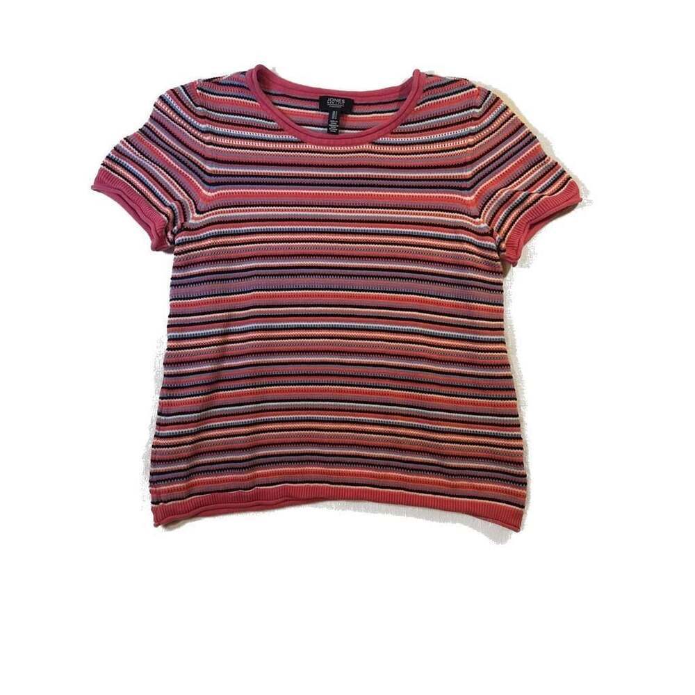J New York Signature Womens  Small S/S Knit Top retro chic vintage